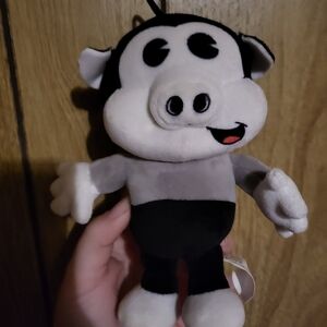 Adorable Retro Cecil The Pig Black and White Plush Toy Small